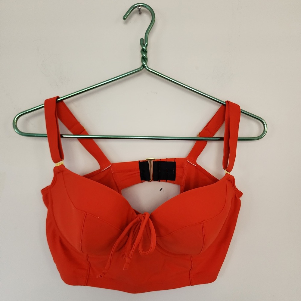 ⭐️ Smart & Sexy Swim Red Orange Push Up Bra Top Underwire 36C Coquette  Clubwear